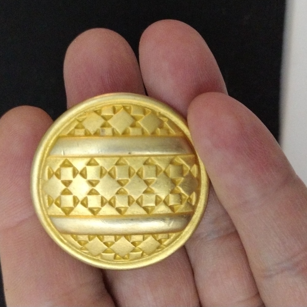 Vintage Givenchy Gold Tone Round Textured Clip On Earrings - Picture 2 of 5